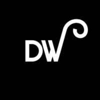 dw-Buchstaben-Logo-Design auf schwarzem Hintergrund. dw kreative Initialen schreiben Logo-Konzept. dw Briefgestaltung. dw weißes Buchstabendesign auf schwarzem Hintergrund. dw, dw-Logo vektor