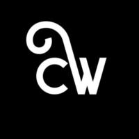 cw brev logotyp design på svart bakgrund. cw kreativa initialer brev logotyp koncept. cw bokstavsdesign. cw vit bokstavsdesign på svart bakgrund. cw, cw logotyp vektor