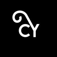 cy brev logotyp design på svart bakgrund. cy kreativa initialer brev logotyp koncept. cy-bokstavsdesign. cy vit bokstavsdesign på svart bakgrund. cy, cy logotyp vektor