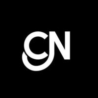 cn-Brief-Logo-Design auf schwarzem Hintergrund. cn kreative Initialen schreiben Logo-Konzept. cn Briefgestaltung. cn weißes Buchstabendesign auf schwarzem Hintergrund. cn, cn-Logo vektor