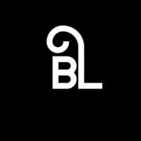 bl brev logotyp design på svart bakgrund. bl kreativa initialer brev logotyp koncept. bl bokstavsdesign. bl vit bokstavsdesign på svart bakgrund. bl, bl logotyp vektor