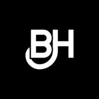 bh brev logotyp design på svart bakgrund. bh kreativa initialer bokstavslogotyp koncept. bh bokstavsdesign. bh vit bokstavsdesign på svart bakgrund. bh, bh logotyp vektor