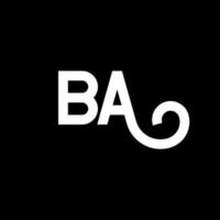 ba-Buchstaben-Logo-Design auf schwarzem Hintergrund. ba kreatives Initialen-Buchstaben-Logo-Konzept. ba Briefgestaltung. b weißes buchstabendesign auf schwarzem hintergrund. ba, ba-Logo vektor