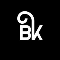 bk brev logotyp design på svart bakgrund. bk kreativa initialer brev logotyp koncept. bk bokstavsdesign. bk vit bokstav design på svart bakgrund. bk, bk logotyp vektor