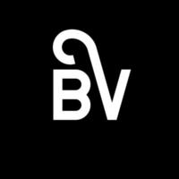 bv brev logotyp design på svart bakgrund. bv kreativa initialer bokstavslogotyp koncept. bv bokstavsdesign. bv vit bokstavsdesign på svart bakgrund. bv, bv logotyp vektor