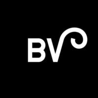 bv brev logotyp design på svart bakgrund. bv kreativa initialer bokstavslogotyp koncept. bv bokstavsdesign. bv vit bokstavsdesign på svart bakgrund. bv, bv logotyp vektor