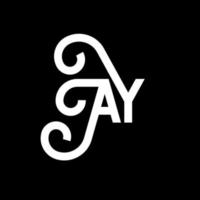 ay-Buchstaben-Logo-Design auf schwarzem Hintergrund. ay kreatives Initialen-Buchstaben-Logo-Konzept. ay Briefgestaltung. ay weißes Buchstabendesign auf schwarzem Hintergrund. ay, ay-Logo vektor