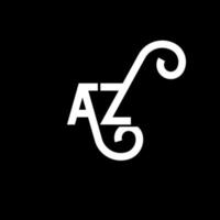 az brev logotyp design på svart bakgrund. az kreativa initialer brev logotyp koncept. az bokstavsdesign. az vit bokstavsdesign på svart bakgrund. az, az logotyp vektor