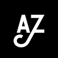 az-Buchstaben-Logo-Design auf schwarzem Hintergrund. az kreative Initialen schreiben Logo-Konzept. az Briefgestaltung. az weißes Buchstabendesign auf schwarzem Hintergrund. az, az-Logo vektor