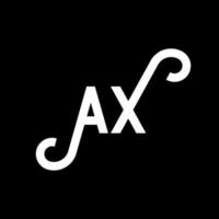 Axt-Buchstaben-Logo-Design auf schwarzem Hintergrund. Ax kreative Initialen Brief Logokonzept. Axt Briefgestaltung. Axt weißes Buchstabendesign auf schwarzem Hintergrund. Axt, Axt-Logo vektor