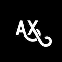 Axt-Buchstaben-Logo-Design auf schwarzem Hintergrund. Ax kreative Initialen Brief Logokonzept. Axt Briefgestaltung. Axt weißes Buchstabendesign auf schwarzem Hintergrund. Axt, Axt-Logo vektor