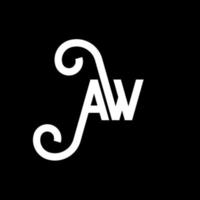 aw-Buchstaben-Logo-Design auf schwarzem Hintergrund. aw kreatives Initialen-Buchstaben-Logo-Konzept. aw Briefgestaltung. aw weißes Buchstabendesign auf schwarzem Hintergrund. aw, aw-Logo vektor