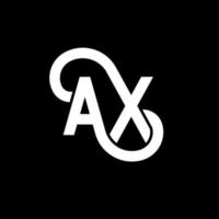 Axt-Buchstaben-Logo-Design auf schwarzem Hintergrund. Ax kreative Initialen Brief Logokonzept. Axt Briefgestaltung. Axt weißes Buchstabendesign auf schwarzem Hintergrund. Axt, Axt-Logo vektor