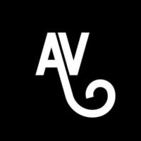 av-Buchstaben-Logo-Design auf schwarzem Hintergrund. av kreative Initialen schreiben Logo-Konzept. av Briefgestaltung. av weißes Buchstabendesign auf schwarzem Hintergrund. av, av-Logo vektor