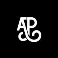 ap letter logotyp design på svart bakgrund. ap kreativa initialer brev logotyp koncept. ap bokstav design. ap vit bokstavsdesign på svart bakgrund. ap, ap logotyp vektor