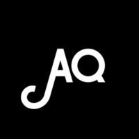 aq brev logotyp design på svart bakgrund. aq kreativa initialer brev logotyp koncept. aq bokstavsdesign. aq vit bokstavsdesign på svart bakgrund. aq, aq logotyp vektor