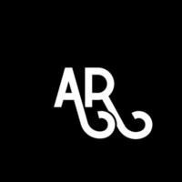 ar brev logotyp design på svart bakgrund. ar kreativa initialer brev logotyp koncept. ar bokstavsdesign. ar vit bokstavsdesign på svart bakgrund. ar, ar logotyp vektor