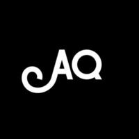 aq-Buchstaben-Logo-Design auf schwarzem Hintergrund. aq kreative Initialen schreiben Logo-Konzept. aq Briefgestaltung. aq weißes Buchstabendesign auf schwarzem Hintergrund. aq, aq-Logo vektor
