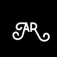 ar brev logotyp design på svart bakgrund. ar kreativa initialer brev logotyp koncept. ar bokstavsdesign. ar vit bokstavsdesign på svart bakgrund. ar, ar logotyp vektor