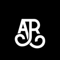 ar brev logotyp design på svart bakgrund. ar kreativa initialer brev logotyp koncept. ar bokstavsdesign. ar vit bokstavsdesign på svart bakgrund. ar, ar logotyp vektor