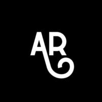 ar brev logotyp design på svart bakgrund. ar kreativa initialer brev logotyp koncept. ar bokstavsdesign. ar vit bokstavsdesign på svart bakgrund. ar, ar logotyp vektor