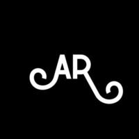 r-Brief-Logo-Design auf schwarzem Hintergrund. ar kreatives Initialen-Buchstaben-Logo-Konzept. ar Briefgestaltung. ar weißes Buchstabendesign auf schwarzem Hintergrund. ar, ar-Logo vektor