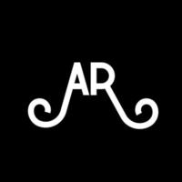 ar brev logotyp design på svart bakgrund. ar kreativa initialer brev logotyp koncept. ar bokstavsdesign. ar vit bokstavsdesign på svart bakgrund. ar, ar logotyp vektor