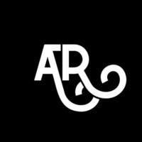 ar brev logotyp design på svart bakgrund. ar kreativa initialer brev logotyp koncept. ar bokstavsdesign. ar vit bokstavsdesign på svart bakgrund. ar, ar logotyp vektor