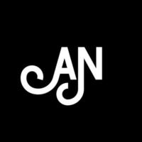 ein Buchstabe-Logo-Design auf schwarzem Hintergrund. ein kreatives Initialen-Buchstaben-Logo-Konzept. ein Briefdesign. ein weißes Buchstabendesign auf schwarzem Hintergrund. ein, ein Logo vektor