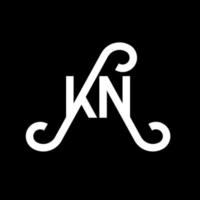 kn brev logotyp design på svart bakgrund. kn kreativa initialer brev logotyp koncept. kn bokstavsdesign. kn vit bokstav design på svart bakgrund. kn, kn logotyp vektor