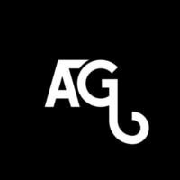 ag-Buchstaben-Logo-Design. Anfangsbuchstaben ag-Logo-Symbol. abstrakter buchstabe ag ag minimale logo-designvorlage. ag-Briefdesign-Vektor mit schwarzen Farben. ag-Logo vektor