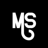 MS-Brief-Logo-Design. Anfangsbuchstaben ms-Logo-Symbol. abstrakte buchstabe ms minimale logo-designvorlage. ms-Briefdesign-Vektor mit schwarzen Farben. MS-Logo vektor