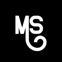 MS-Brief-Logo-Design. Anfangsbuchstaben ms-Logo-Symbol. abstrakte buchstabe ms minimale logo-designvorlage. ms-Briefdesign-Vektor mit schwarzen Farben. MS-Logo vektor