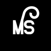 ms brev logotyp design. initiala bokstäver ms logotyp ikon. abstrakt bokstav ms minimal logotyp formgivningsmall. ms brev design vektor med svarta färger. ms logotyp