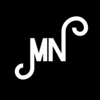 Mn-Brief-Logo-Design. Anfangsbuchstaben mn-Logo-Symbol. abstrakter buchstabe mn minimale logo-designvorlage. mn-Briefdesign-Vektor mit schwarzen Farben. mn-Logo vektor
