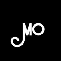 mo letter logotyp design. initiala bokstäver mo logotyp ikon. abstrakt bokstav mo minimal logotyp formgivningsmall. mo brev design vektor med svarta färger. mo logotyp