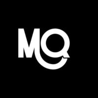 mq bokstavslogotypdesign. initiala bokstäver mq logotyp ikon. abstrakt bokstav mq minimal logotyp formgivningsmall. mq brev design vektor med svarta färger. mq logotyp
