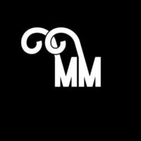 mm-Buchstaben-Logo-Design. Anfangsbuchstaben mm-Logo-Symbol. abstrakter Buchstabe mm minimale Logo-Designvorlage. mm-Briefdesign-Vektor mit schwarzen Farben. mm-Logo vektor