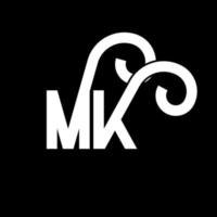 mk brev logotyp design. initiala bokstäver mk logotyp ikon. abstrakt bokstav mk minimal logotyp formgivningsmall. mk brev design vektor med svarta färger. mk logotyp