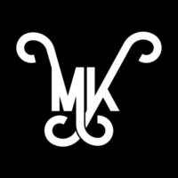 mk brev logotyp design. initiala bokstäver mk logotyp ikon. abstrakt bokstav mk minimal logotyp formgivningsmall. mk brev design vektor med svarta färger. mk logotyp