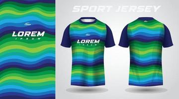 blau-grünes Shirt-Sport-Jersey-Design vektor