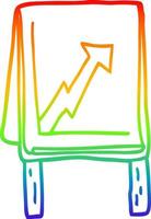 regnbågsgradient linjeteckning tecknad affärsdiagram med pil vektor