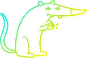 Kalte Gradientenlinie Zeichnung Cartoon hinterhältige Ratte vektor