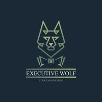 executive wolf lyx logotyp mall design vektor för varumärke eller företag och andra