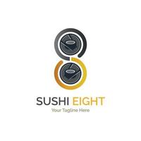 japanisches sushi acht essen restaurant logo template design für marke oder unternehmen und andere vektor