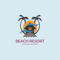 Beach Resort House Logo Template Design für Marke oder Firma und andere vektor