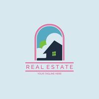 immobilienhaus-logo-vorlagendesign für marke oder unternehmen und andere vektor