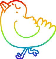 Regenbogen-Gradientenlinie Zeichnung Cartoon arroganter Vogel vektor