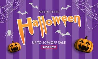 Happy Halloween Sale Banner Nacht Party Einladung Hintergrund Vektor