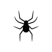 schwarze Silhouette der Spinne isoliert auf weißem Hintergrund. halloween dekoratives element. Vektorillustration für jedes Design vektor